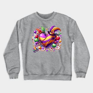 Love Mardi Gras For Heart Funny Mardi Gras Crewneck Sweatshirt